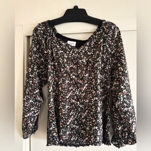 Heyson Black Floral Women's Blouse size medium